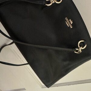 Coach Black Leather Tote Bag